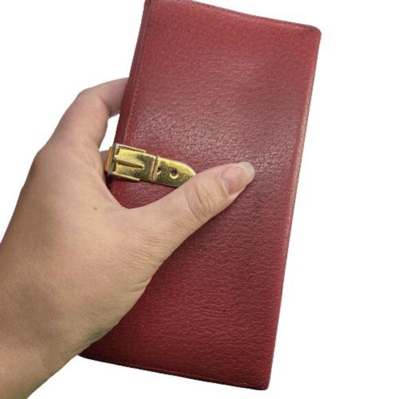 Authentic GUCCI Red Leather Long Slim Double Sided Wallet - Picture 13 of 13